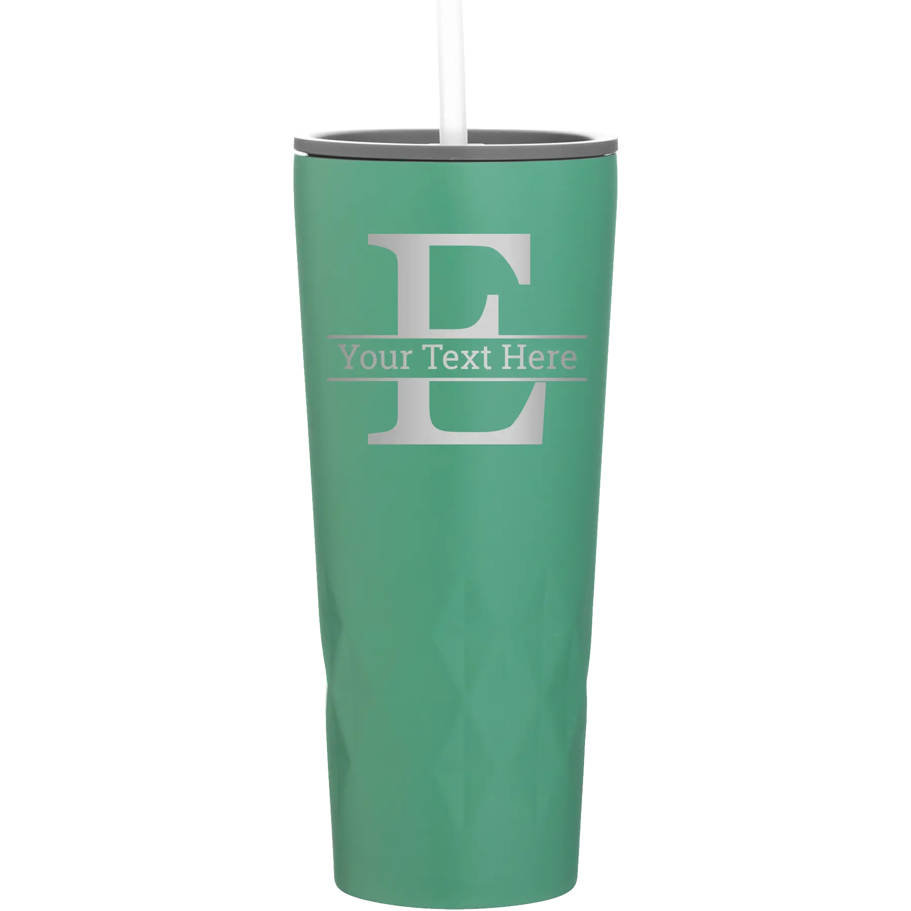 Personalized forage 20 oz vacuum insulated tumbler with 'Monogram letter E' design