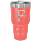 Personalized coral 30 oz vacuum insulated tumbler with 'Monogram letter F' design