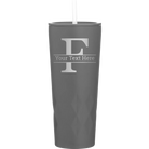 Personalized slate 20 oz vacuum insulated tumbler with 'Monogram letter F' design