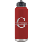 Personalized maroon 32 oz vacuum insulated water bottle with 'Monogram letter G' design