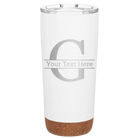 Personalized white 20 oz vacuum insulated tumbler with 'Monogram letter G' design