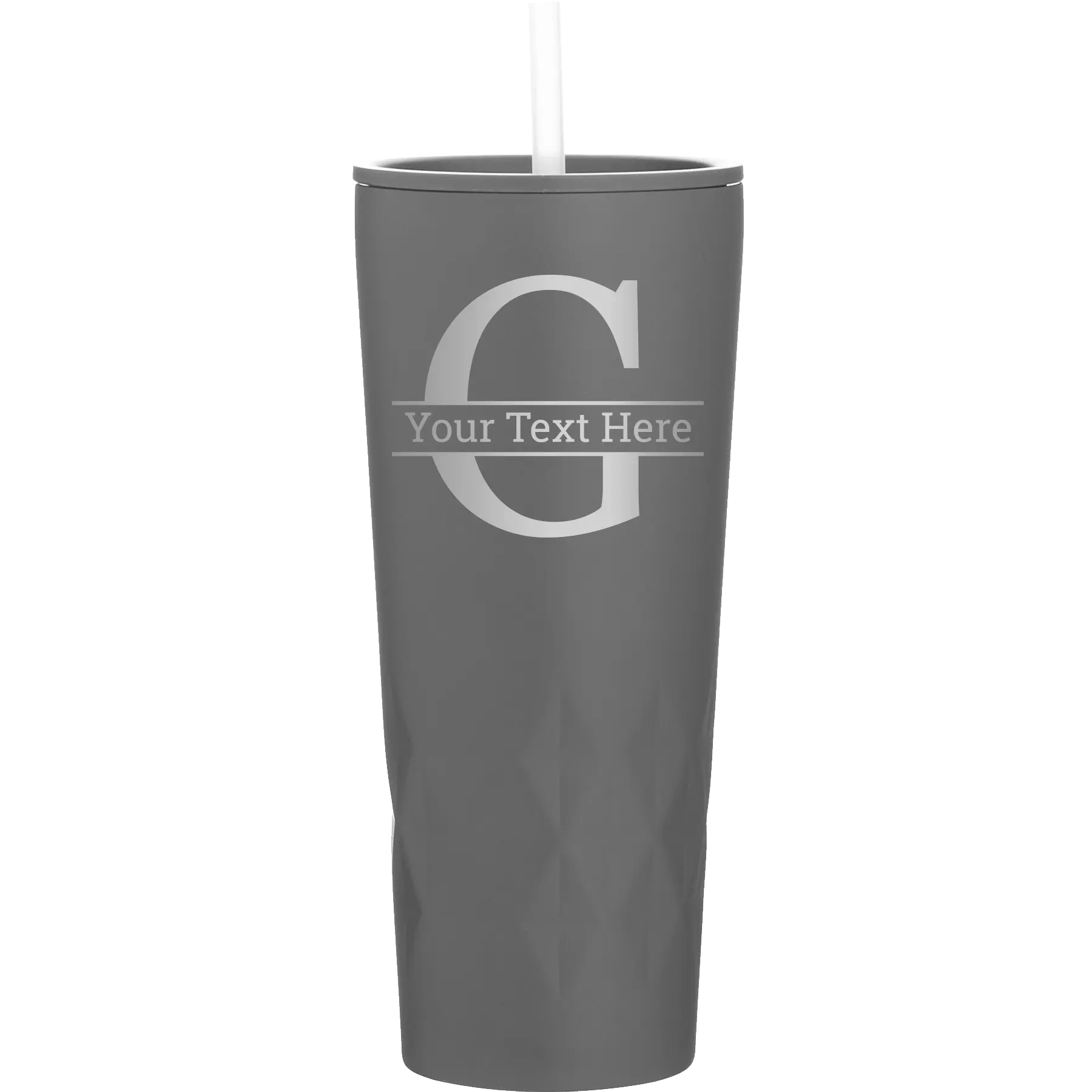 Personalized slate 20 oz vacuum insulated tumbler with 'Monogram letter G' design