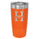 Personalized orange 20 oz vacuum insulated tumbler with 'Monogram letter H' design
