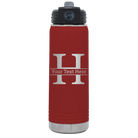 Personalized maroon 20 oz vacuum insulated water bottle with 'Monogram letter H' design