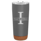 Personalized storm gray 20 oz vacuum insulated tumbler with 'Monogram letter I' design