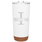 Personalized white 20 oz vacuum insulated tumbler with 'Monogram letter I' design