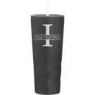 Personalized black 20 oz vacuum insulated tumbler with 'Monogram letter I' design