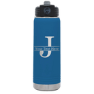 Personalized royal blue 20 oz vacuum insulated water bottle with 'Monogram letter J' design