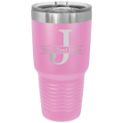Personalized light purple 30 oz vacuum insulated tumbler with 'Monogram letter J' design