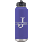 Personalized purple 32 oz vacuum insulated water bottle with 'Monogram letter J' design