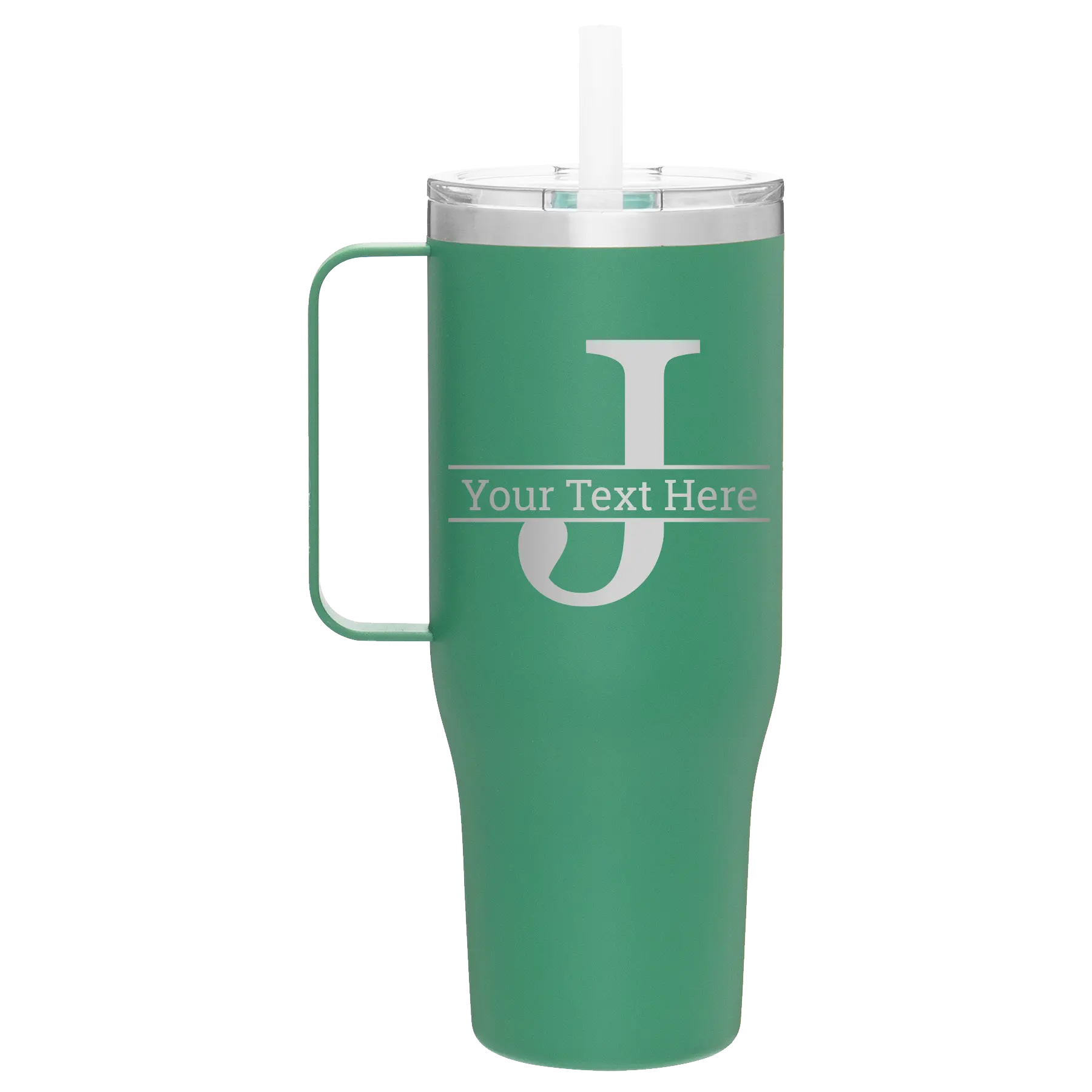 Personalized forage 40 oz vacuum insulated tumbler mug with 'Monogram letter J' design