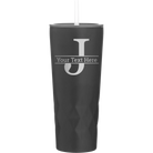 Personalized black 20 oz vacuum insulated tumbler with 'Monogram letter J' design