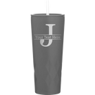 Personalized slate 20 oz vacuum insulated tumbler with 'Monogram letter J' design