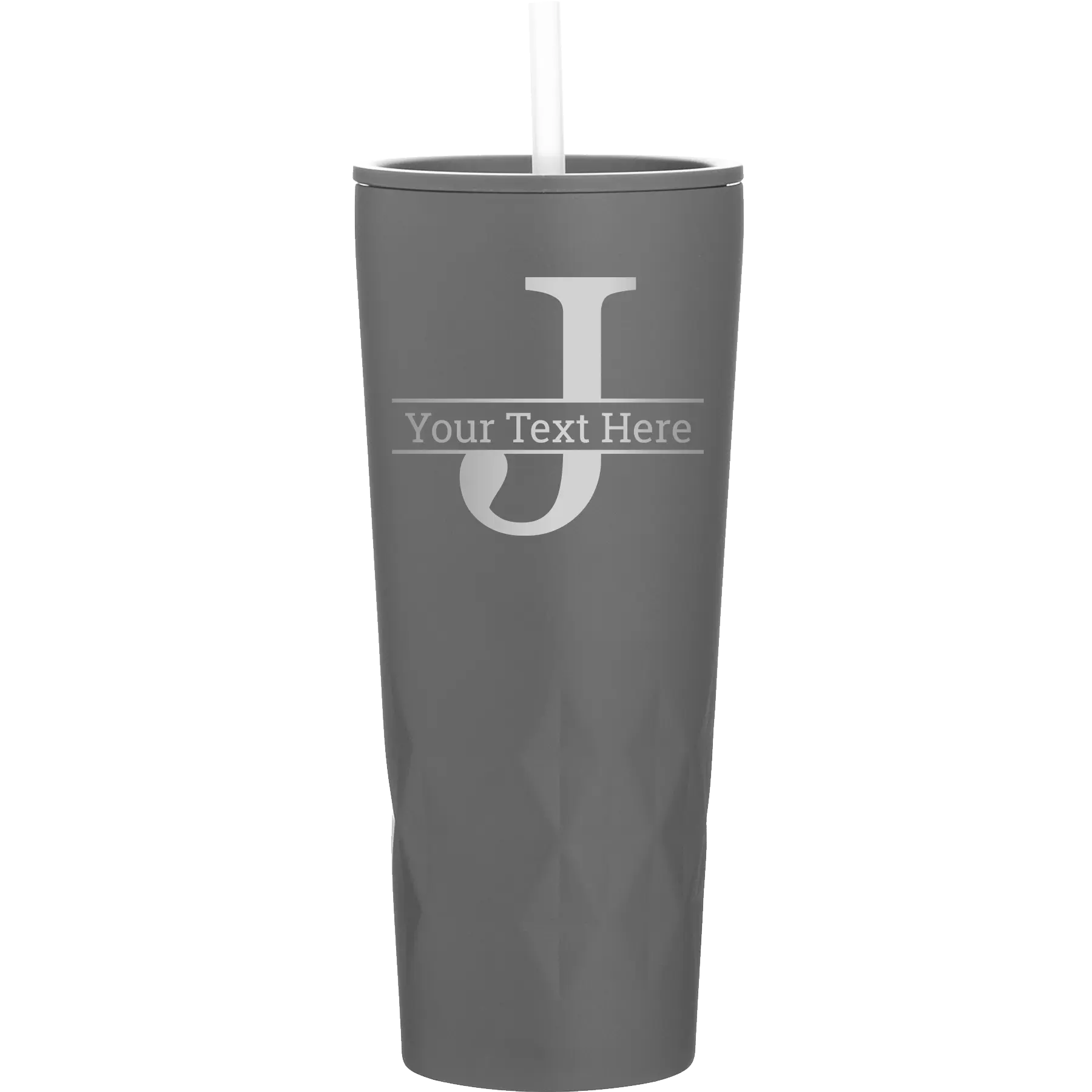 Personalized slate 20 oz vacuum insulated tumbler with 'Monogram letter J' design