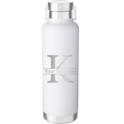 Personalized white 24 oz vacuum insulated water bottle with 'Monogram letter K' design
