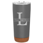 Personalized storm gray 20 oz vacuum insulated tumbler with 'Monogram letter L' design