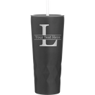 Personalized black 20 oz vacuum insulated tumbler with 'Monogram letter L' design