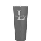 Personalized slate 20 oz vacuum insulated tumbler with 'Monogram letter L' design