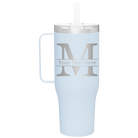 Personalized landfall 40 oz vacuum insulated tumbler mug with 'Monogram letter M' design