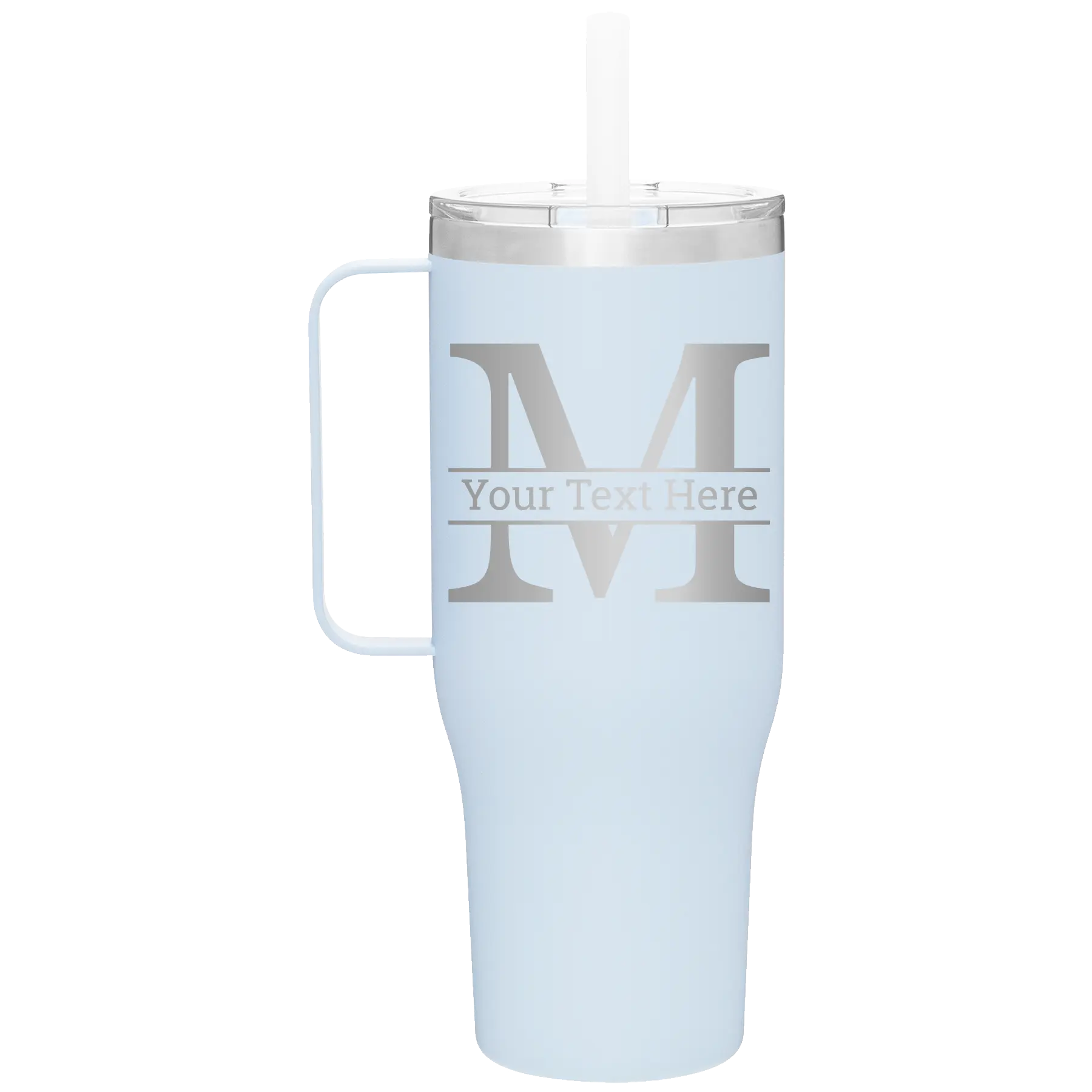 Personalized landfall 40 oz vacuum insulated tumbler mug with 'Monogram letter M' design