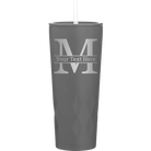 Personalized slate 20 oz vacuum insulated tumbler with 'Monogram letter M' design