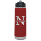 Personalized maroon 20 oz vacuum insulated water bottle with 'Monogram letter N' design