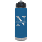 Personalized royal blue 20 oz vacuum insulated water bottle with 'Monogram letter N' design