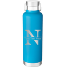 Personalized aqua 24 oz vacuum insulated water bottle with 'Monogram letter N' design