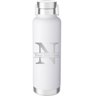 Personalized white 24 oz vacuum insulated water bottle with 'Monogram letter N' design