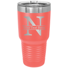 Personalized coral 30 oz vacuum insulated tumbler with 'Monogram letter N' design