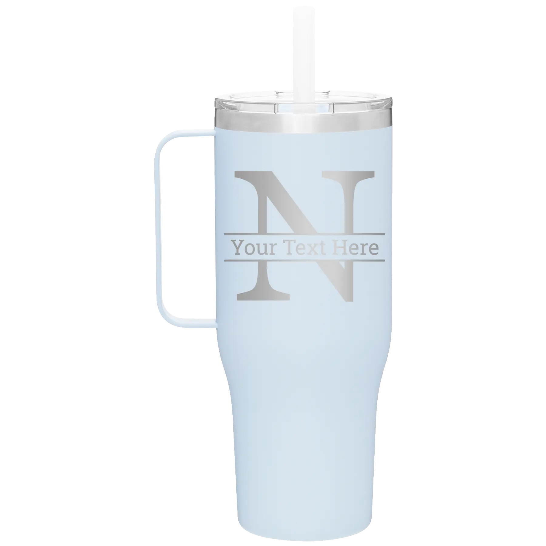 Personalized landfall 40 oz vacuum insulated tumbler mug with 'Monogram letter N' design