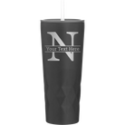 Personalized black 20 oz vacuum insulated tumbler with 'Monogram letter N' design