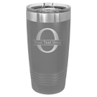 Personalized dark gray 20 oz vacuum insulated tumbler with 'Monogram letter O' design