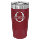 Personalized maroon 20 oz vacuum insulated tumbler with 'Monogram letter O' design