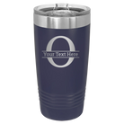 Personalized navy 20 oz vacuum insulated tumbler with 'Monogram letter O' design