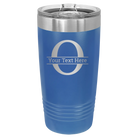 Personalized royal blue 20 oz vacuum insulated tumbler with 'Monogram letter O' design
