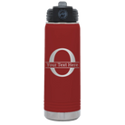 Personalized maroon 20 oz vacuum insulated water bottle with 'Monogram letter O' design