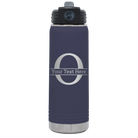 Personalized navy 20 oz vacuum insulated water bottle with 'Monogram letter O' design