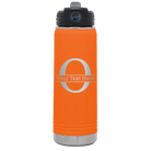 Personalized orange 20 oz vacuum insulated water bottle with 'Monogram letter O' design