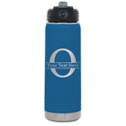 Personalized royal blue 20 oz vacuum insulated water bottle with 'Monogram letter O' design