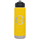 Personalized yellow 20 oz vacuum insulated water bottle with 'Monogram letter O' design