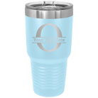 Personalized light blue 30 oz vacuum insulated tumbler with 'Monogram letter O' design