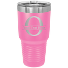 Personalized pink 30 oz vacuum insulated tumbler with 'Monogram letter O' design