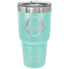 Personalized teal 30 oz vacuum insulated tumbler with 'Monogram letter O' design