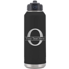 Personalized black 32 oz vacuum insulated water bottle with 'Monogram letter O' design