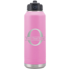 Personalized light purple 32 oz vacuum insulated water bottle with 'Monogram letter O' design