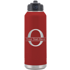 Personalized maroon 32 oz vacuum insulated water bottle with 'Monogram letter O' design