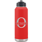 Personalized red 32 oz vacuum insulated water bottle with 'Monogram letter O' design