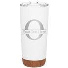Personalized white 20 oz vacuum insulated tumbler with 'Monogram letter O' design