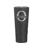 Personalized black 20 oz vacuum insulated tumbler with 'Monogram letter O' design